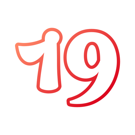 numero 19 Generic gradient outline icona
