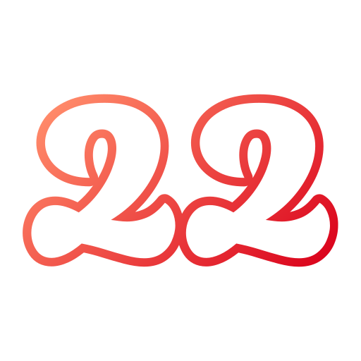 numero 22 Generic gradient outline icona