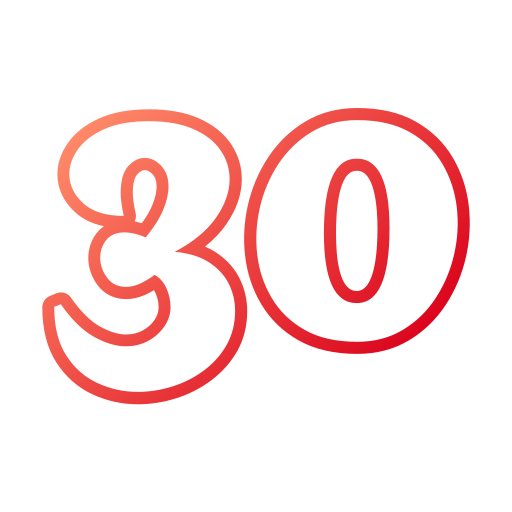 numero 30 Generic gradient outline icono
