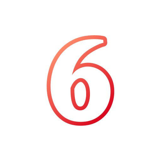 numero 6 Generic gradient outline icona