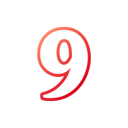 numero 9 Generic gradient outline icona
