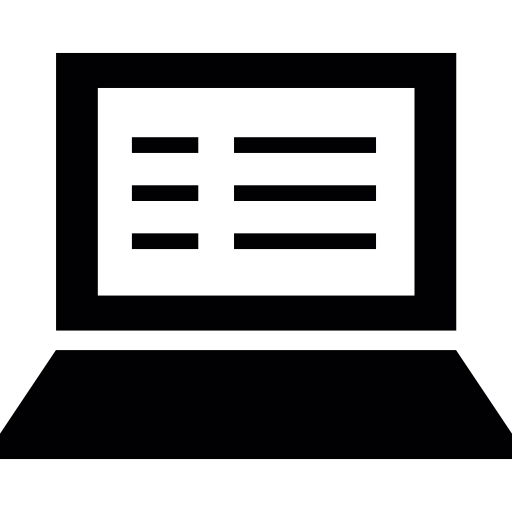 computer portatile di scrittura Basic Straight Filled icona