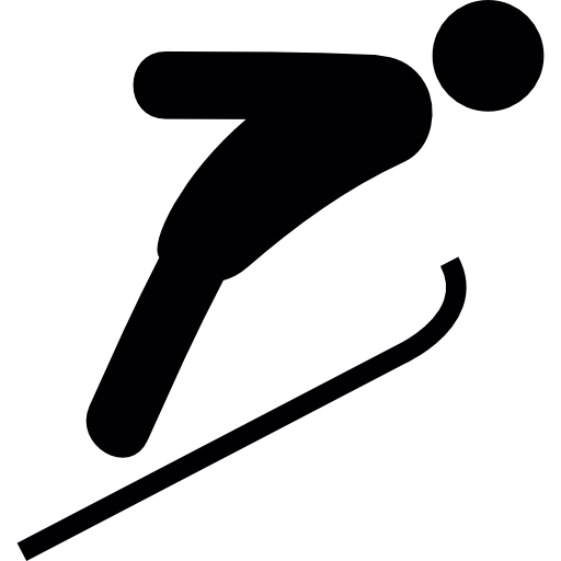 springen met ski  icoon