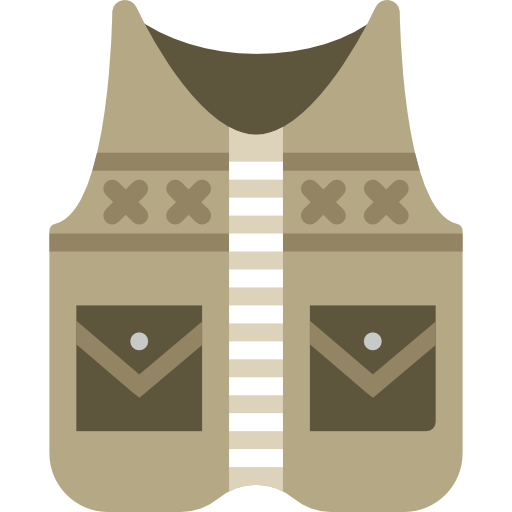 Fishing vest Basic Miscellany Flat icon