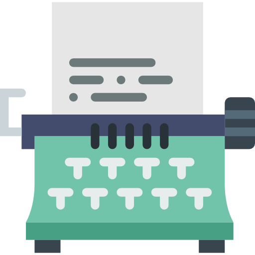 macchina da scrivere Basic Miscellany Flat icona