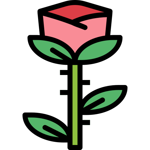 Rose Smalllikeart Lineal Color icon