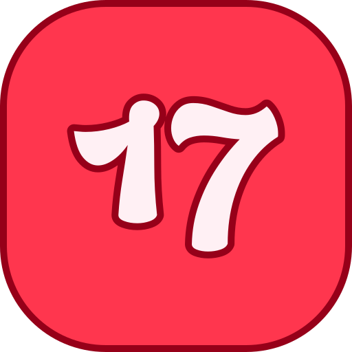 numero 17 Generic color lineal-color icona