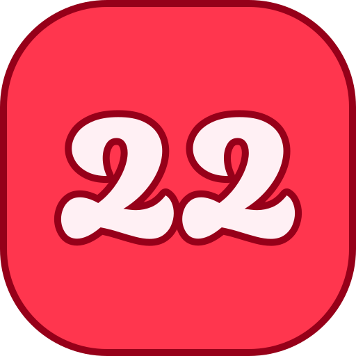 numero 22 Generic color lineal-color icona