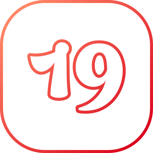 numero 19 Generic gradient outline icona