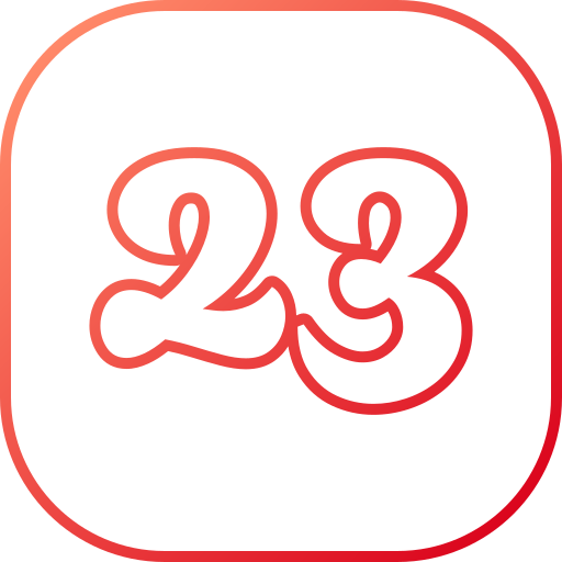 Number 23 Generic gradient outline icon