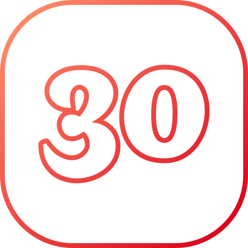 numero 30 Generic gradient outline icona