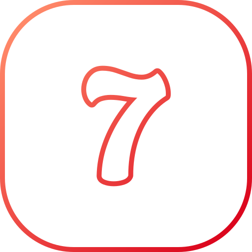 numero 7 Generic gradient outline icona