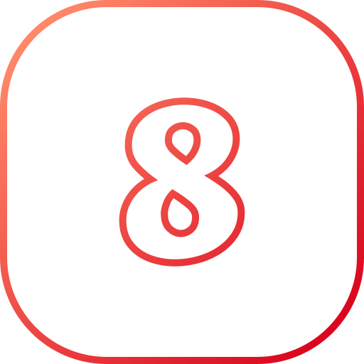 Number 8 Generic gradient outline icon