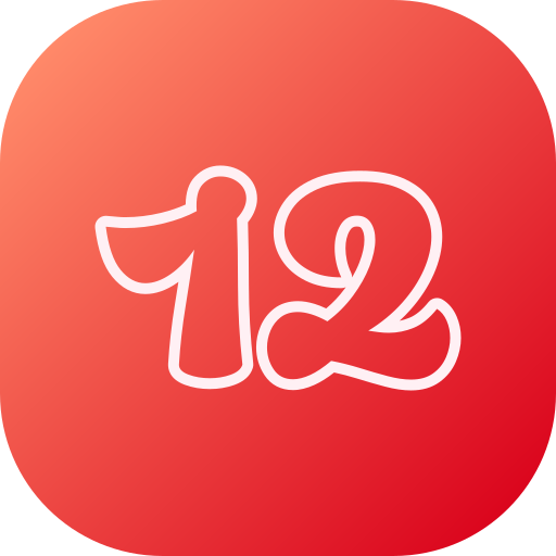 Number 12 Generic gradient fill icon