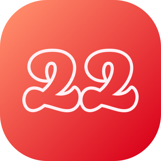 Number 22 Generic gradient fill icon