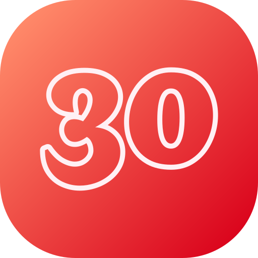 numero 30 Generic gradient fill icono