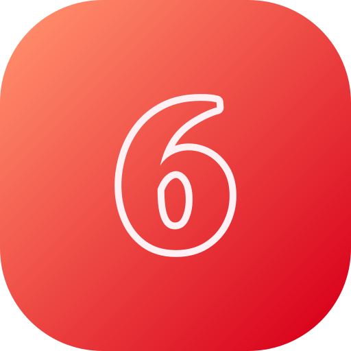 Number 6 Generic gradient fill icon