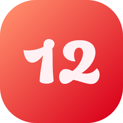 numero 12 Generic gradient fill icono