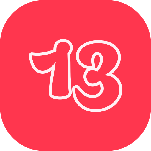 Number 13 Generic color fill icon