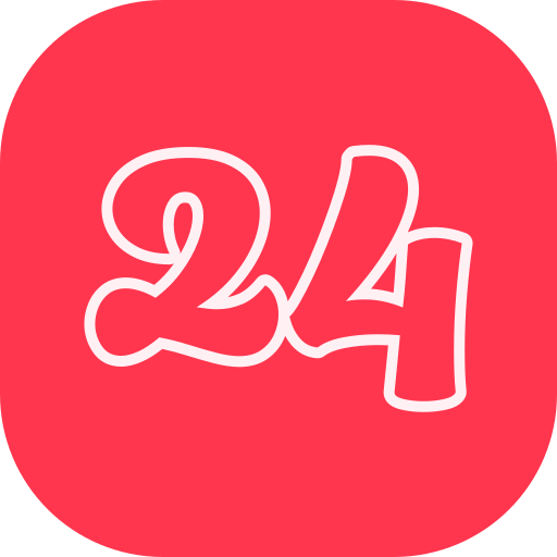 Number 24 Generic color fill icon