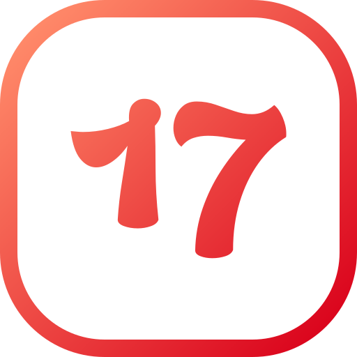 numer 17 Generic gradient fill ikona