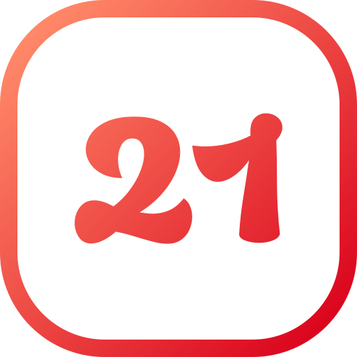 Number 21 Generic gradient fill icon