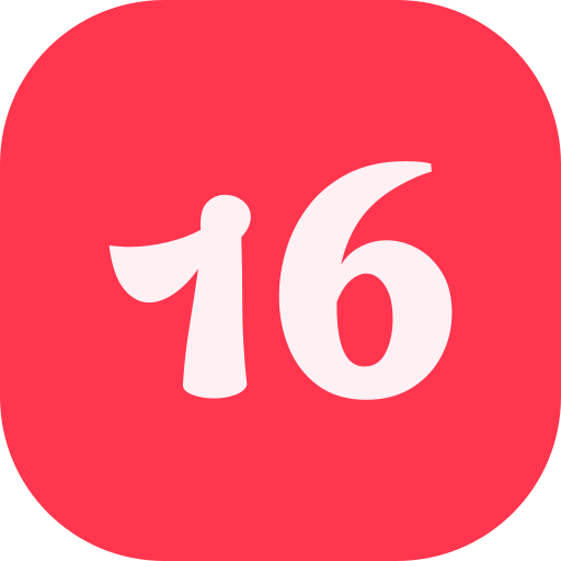 nummer 16 Generic color fill icon