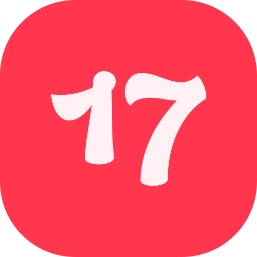 Number 17 Generic color fill icon