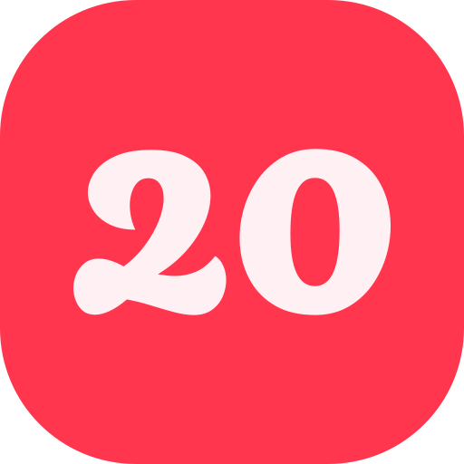 nummer 20 Generic color fill icon