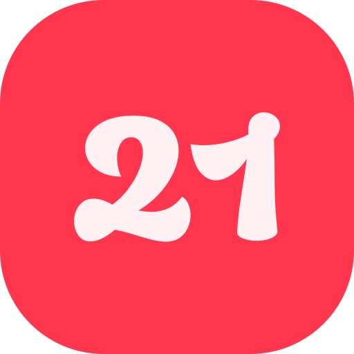 numer 21 Generic color fill ikona