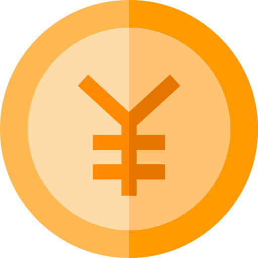yen Basic Straight Flat icoon