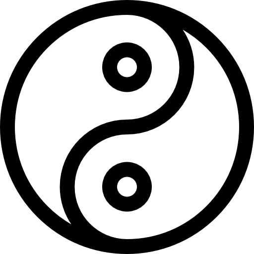 Yin yang Basic Straight Lineal icon