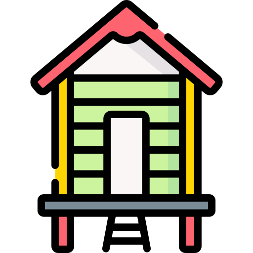 cabaña de playa Special Lineal color icono