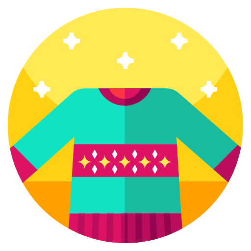 suéter de navidad Geometric Flat Circular Flat icono
