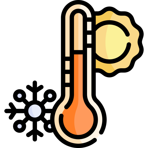 thermometer Kawaii Lineal color icoon