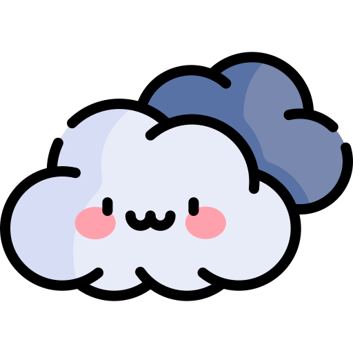 nuvola Kawaii Lineal color icona