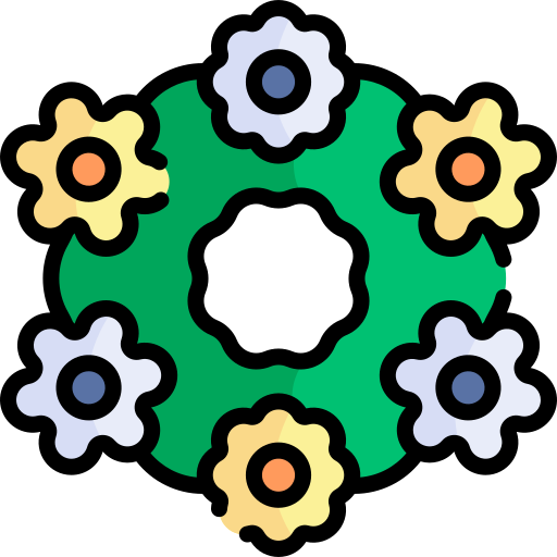 Wreath Kawaii Lineal color icon