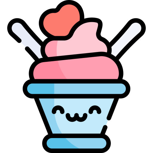 Мороженое Kawaii Lineal color иконка