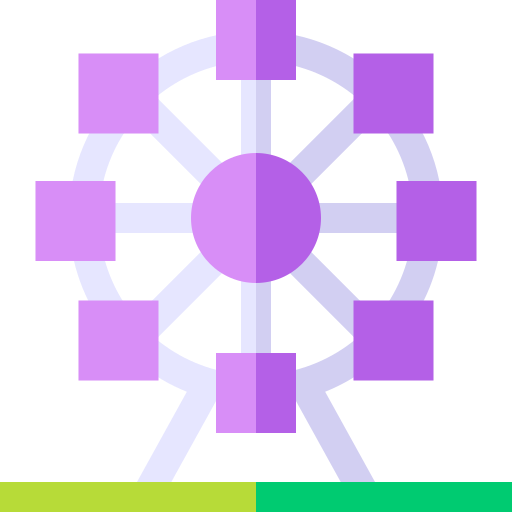 Ferris wheel Basic Straight Flat icon