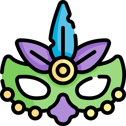Карнавальная маска Kawaii Lineal color иконка