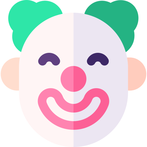 clown-gezicht Basic Rounded Flat icoon