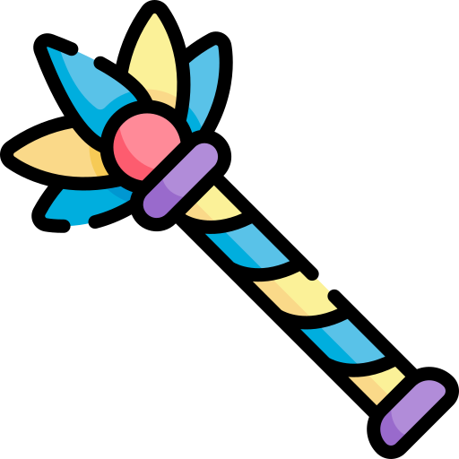 Трость Kawaii Lineal color иконка