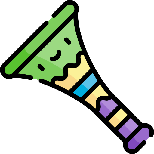vuvuzela Kawaii Lineal color icoon