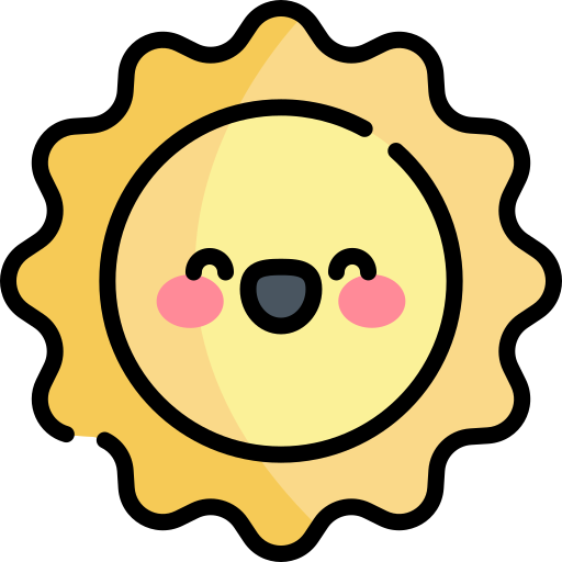 słońce Kawaii Lineal color ikona
