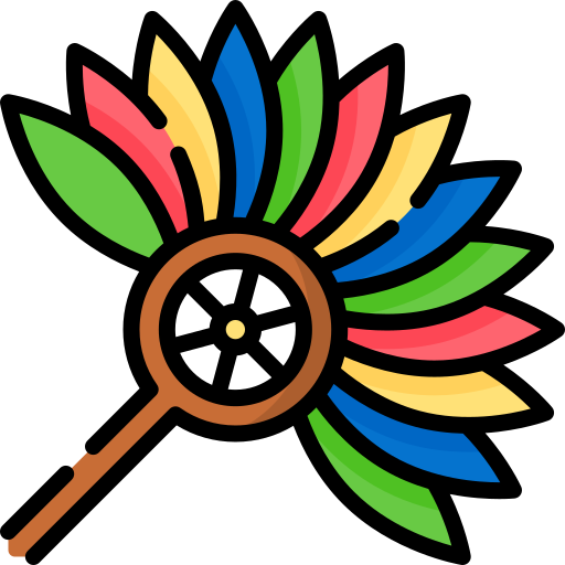 깃털 부채 Special Lineal color icon