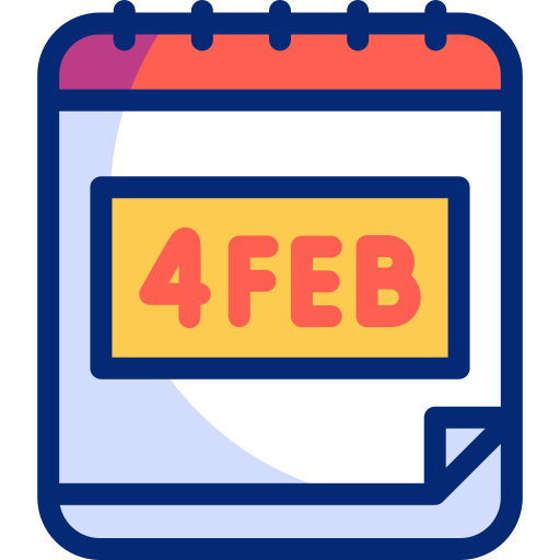 4 de febrero Basic Accent Lineal Color icono