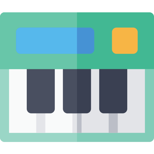 tastiera di pianoforte Basic Rounded Flat icona