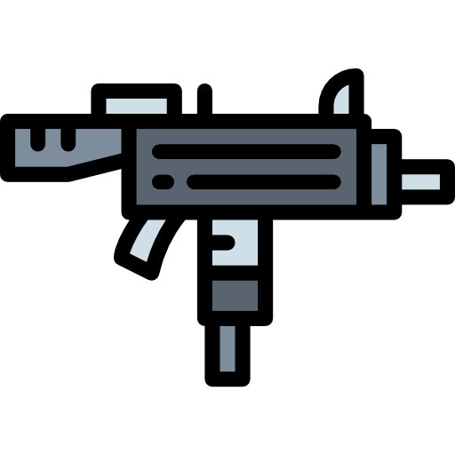 Machine gun Smalllikeart Lineal Color icon