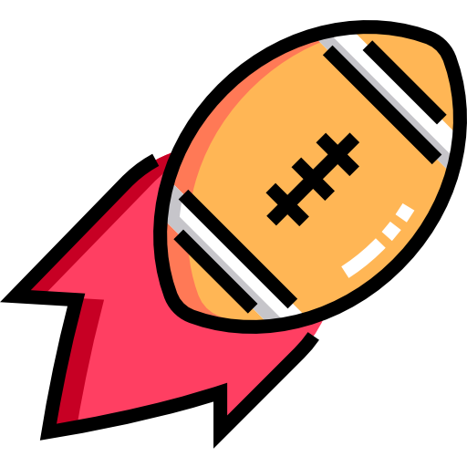 piłka do rugby Detailed Straight Lineal color ikona