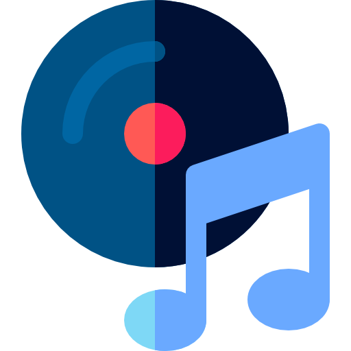 muziek Basic Rounded Flat icoon